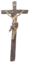 geschnitzte Kreuz mit Corpus Altholz